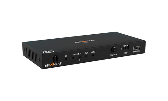 BZBGEAR 8K UHD HDMI 2.1 Switcher with Audio De-embedder (8K60, 4K120Hz 4:4:4 10bit VRR, FVA, ALLM support) - 2x1