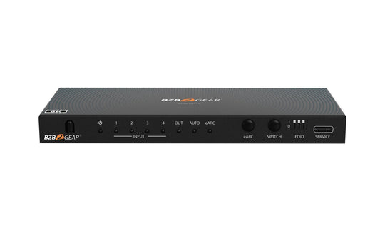 BZBGEAR 8K UHD HDMI 2.1 Switcher with Audio De-embedder (8K60, 4K120Hz 4:4:4 10bit VRR, FVA, ALLM support) - 4x1