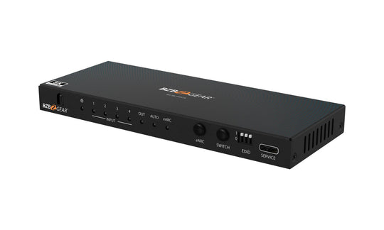 BZBGEAR 8K UHD HDMI 2.1 Switcher with Audio De-embedder (8K60, 4K120Hz 4:4:4 10bit VRR, FVA, ALLM support) - 4x1
