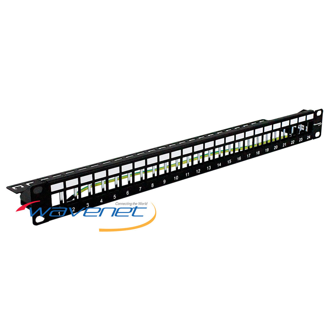 Wavenet U/FTP Blank Patch Panel W/Grounding Wire & Rear Mgnt. Panel, R ...