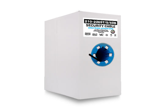 Vertical Cable Alarm-Security Cable, Direct Burial, Shielded, 22 AWG, 6 Conductor Stranded, 500ft Box