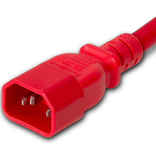 World Cord C14 to C13 10A 250V 18/3 SVT Power Cord - Red