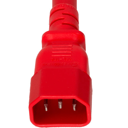 World Cord C14 to C13 10A 250V 18/3 SVT Power Cord - Red