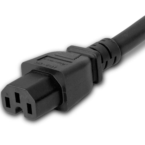 World Cord NACC Power Whip Open Ended 2" ROJ 1/4" Strip to C15 15A 250V 14/3 SJT - Black