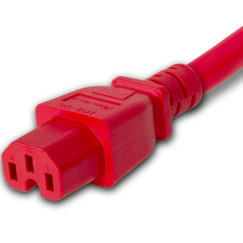 World Cord 5-15P to C15 15A 125V 14/3 SJT Power Cord - Red