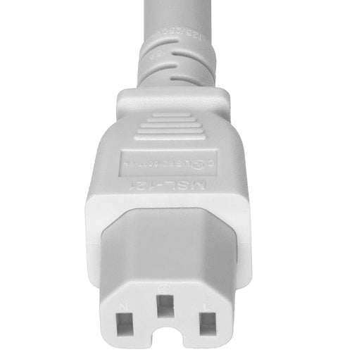 World Cord C20 C15 15A 250V 14/3 SJT 105c Power Cord - White