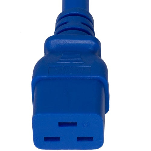 World Cord P-Lock C14 to C19 15A 250V 14/3 SJT Power Cord - Blue