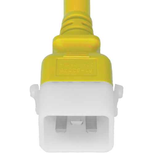 World Cord LOCKING C20 to C13 15A 250V 14/3 SJT Power Cord - Yellow