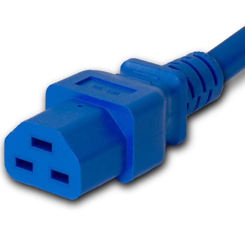 World Cord C20 to C21 20A 250V 12/3 SJT Power Cord - Blue