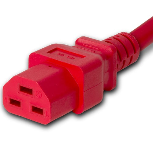 World Cord C20 to C21 20A 250V 12/3 SJT Power Cord - Red
