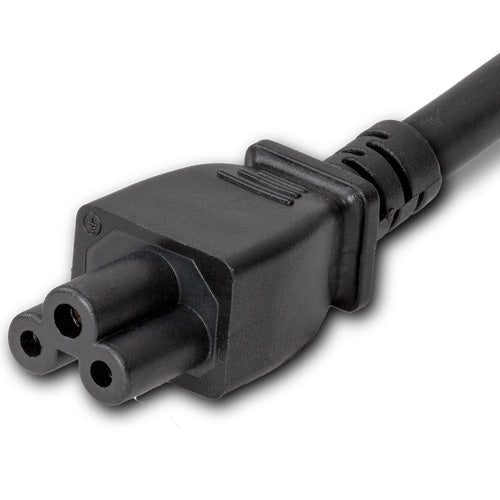 World Cord NEMA 5-15P to C5, SPT-2 Cordage, 10A, 125V 18/2 SPT-2 Power Cable - Black