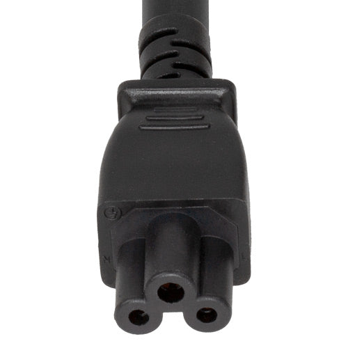 World Cord NEMA 5-15P to C5, SPT-2 Cordage, 10A, 125V 18/2 SPT-2 Power Cable - Black