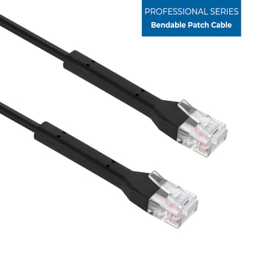 Cat6A UTP Bendable Slim Ethernet Network Cable, 28AWG - Black