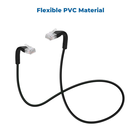 Cat6A UTP Bendable Slim Ethernet Network Cable, 28AWG - Black