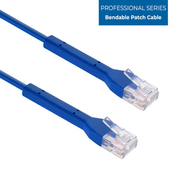 Cat6A UTP Bendable Slim Ethernet Network Cable, 28AWG - Blue