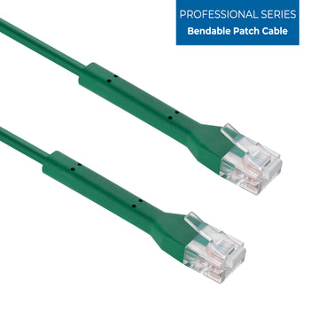 Cat6A UTP Bendable Slim Ethernet Network Cable, 28AWG - Green
