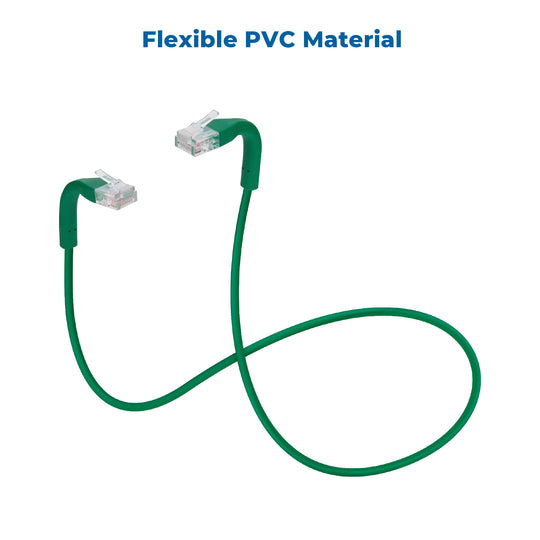 Cat6A UTP Bendable Slim Ethernet Network Cable, 28AWG - Green