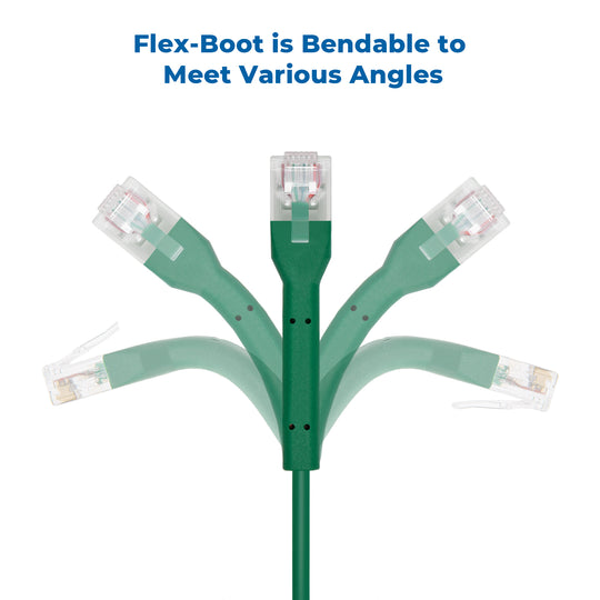 Cat6A UTP Bendable Slim Ethernet Network Cable, 28AWG - Green