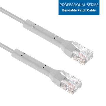 Cat6A UTP Bendable Slim Ethernet Network Cable, 28AWG - Gray