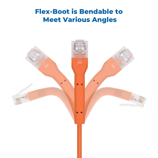 Cat6A UTP Bendable Slim Ethernet Network Cable, 28AWG - Orange