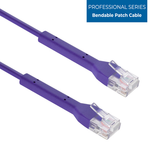 Cat6A UTP Bendable Slim Ethernet Network Cable, 28AWG - Purple