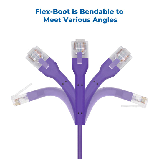 Cat6A UTP Bendable Slim Ethernet Network Cable, 28AWG - Purple