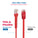 Cat6A UTP Bendable Slim Ethernet Network Cable, 28AWG - Red