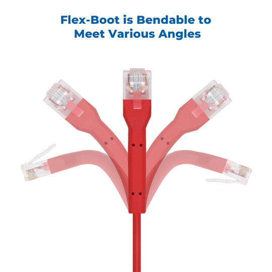 Cat6A UTP Bendable Slim Ethernet Network Cable, 28AWG - Red