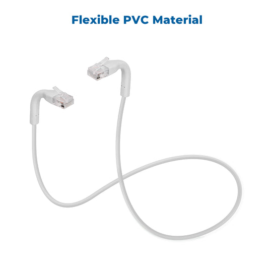 Cat6A UTP Bendable Slim Ethernet Network Cable, 28AWG - White