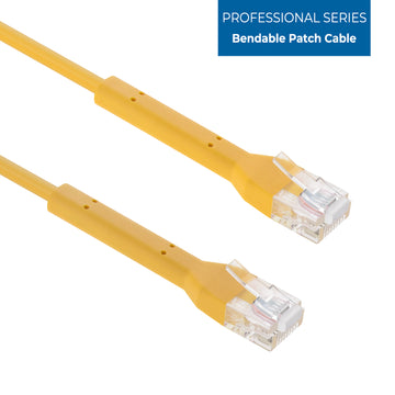 Cat6A UTP Bendable Slim Ethernet Network Cable, 28AWG - Yellow