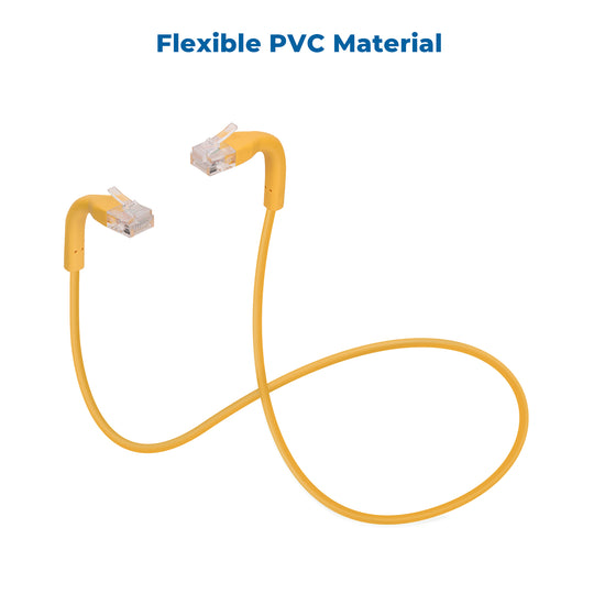 Cat6A UTP Bendable Slim Ethernet Network Cable, 28AWG - Yellow