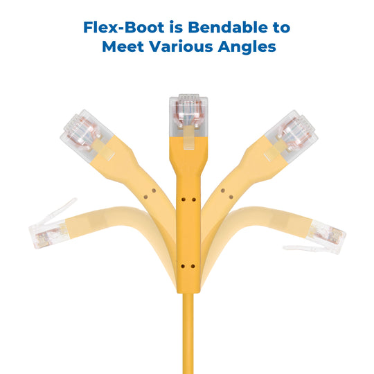 Cat6A UTP Bendable Slim Ethernet Network Cable, 28AWG - Yellow