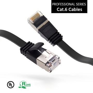 Cat6 U/FTP Flat Ethernet Network Cable, 30AWG
