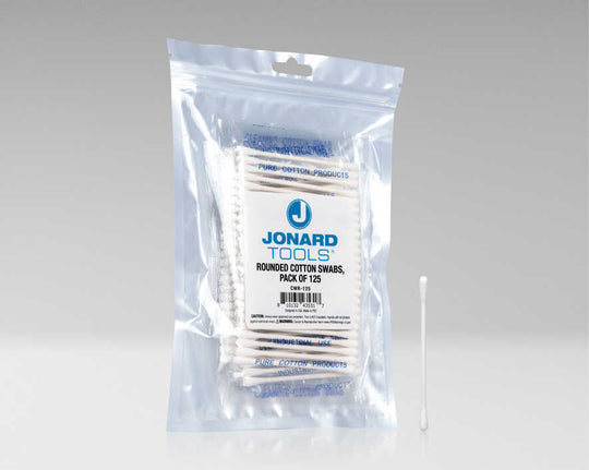 Jonard Tools Rounded Cotton Swabs, Pack of 125, CWR-125