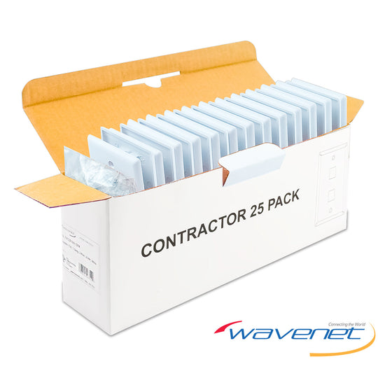 Wavenet Single Gang, Flush Style, Faceplate, Without Id Windows, 25-Pack