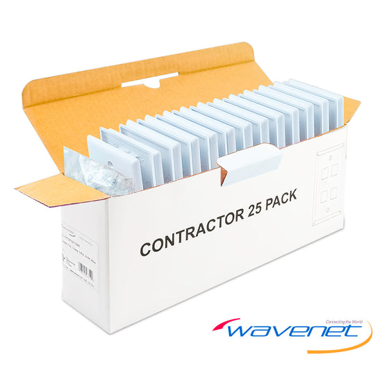 Wavenet Single Gang, Flush Style, Faceplate, Without Id Windows, 25-Pack