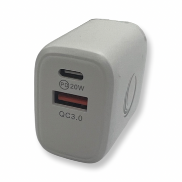 NetStrand Dual USB-A & USB-C Charger - PD 20W + Quick Charge 3.0