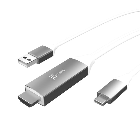 j5create USB-C® to 4K HDMI™ Cable With USB™ Type-A 5V Pass-Through, JCC154G