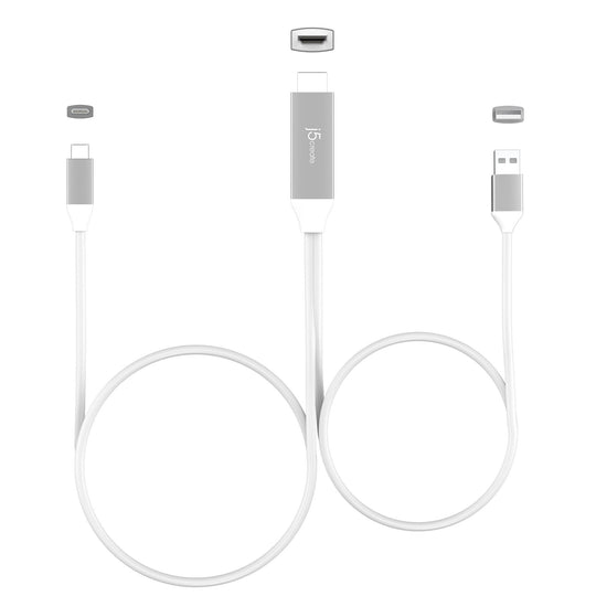 j5create USB-C® to 4K HDMI™ Cable With USB™ Type-A 5V Pass-Through, JCC154G