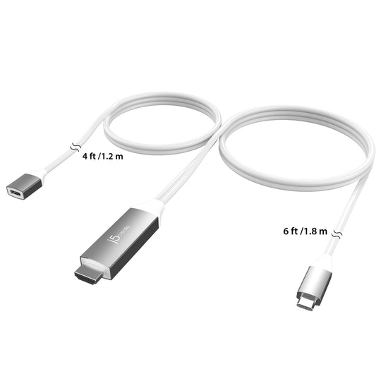 j5create USB-C® to 4K HDMI™ Cable With PD100W Pass-Through, JCC155G