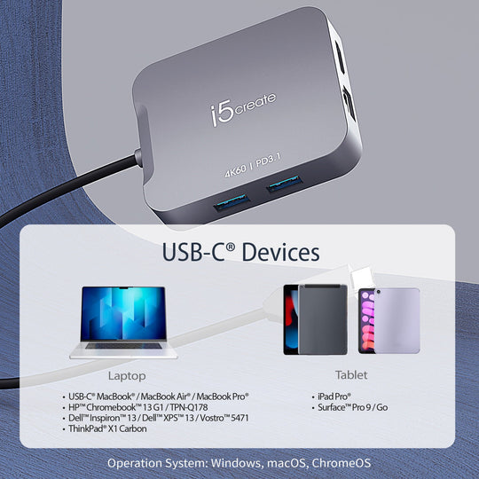 j5create 4K60 Elite USB-C® Travel Adapter, JCD3191