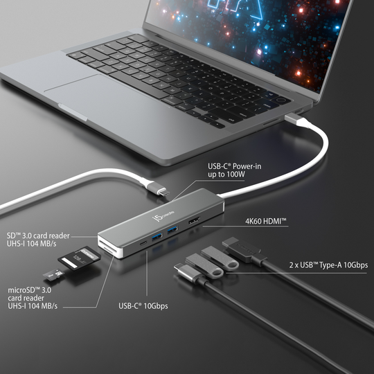 j5create 4K60 Elite USB-C® 10Gbps Multi-Adapter, JCD390