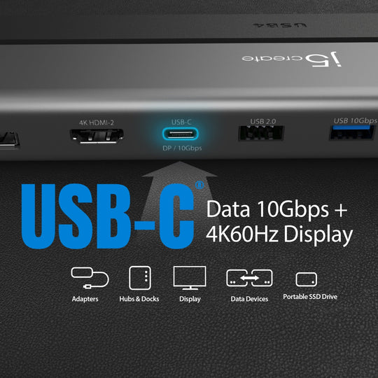 j5create USB4® Triple 4K Display Docking Station, JCD554