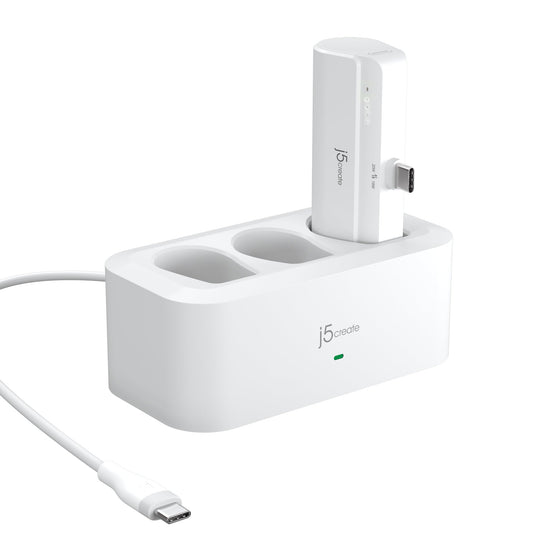 j5create USB-C® Pocket Power Bank with Charging Station, JPB5220S1A