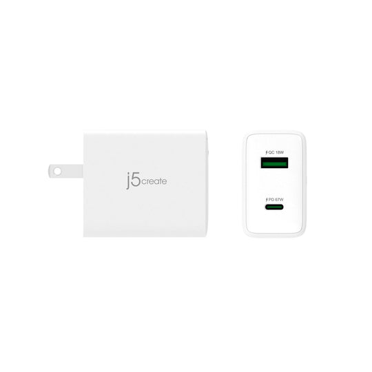 j5create 67W GaN USB-C® 2-Port Charger, JUP2367