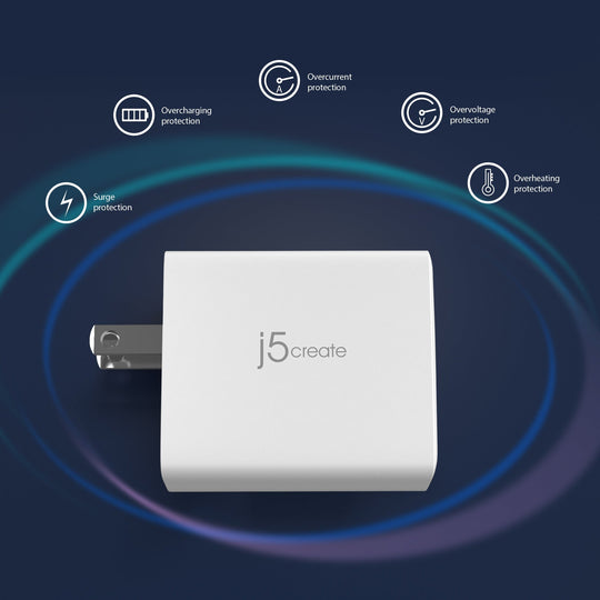 j5create 67W GaN USB-C® 2-Port Charger, JUP2367