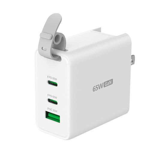 j5create 65W GaN USB-C® 3-Port Traveler Charger with changeable AC plugs and USB-C® Cable, JUP3565CV
