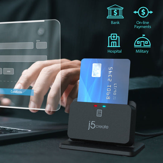 j5create USB™ Smart Card /CAC Reader Stand