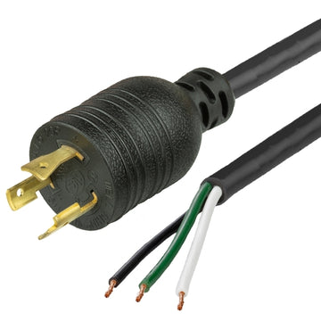 World Cord NACC Power Whip NEMA L6-20P to Open Ended 2