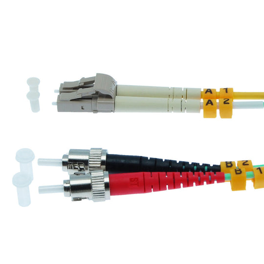 LC-ST Multimode OM4 Duplex 50/125 Aqua Fiber Patch Cable, UL, ROHS